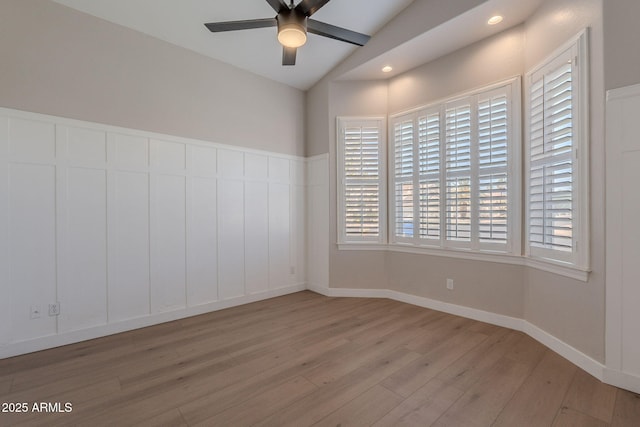 1062 N Robin Ln, Mesa, AZ 85213 - unfurnished room featuring wood finished floors, ceiling fan, recessed lighting, and baseboards
