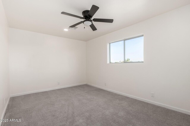 1644 W Mountain View Rd, Phoenix, AZ 85021 - carpeted empty room with baseboards, a ceiling fan, and recessed lighting