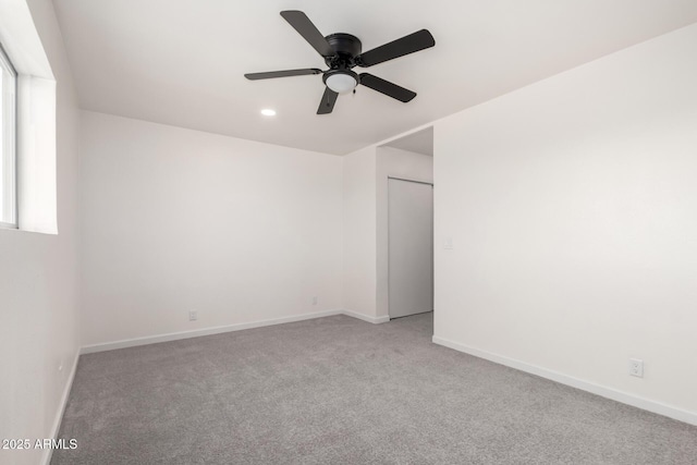 1644 W Mountain View Rd, Phoenix, AZ 85021 - unfurnished room featuring carpet flooring, baseboards, a ceiling fan, and recessed lighting
