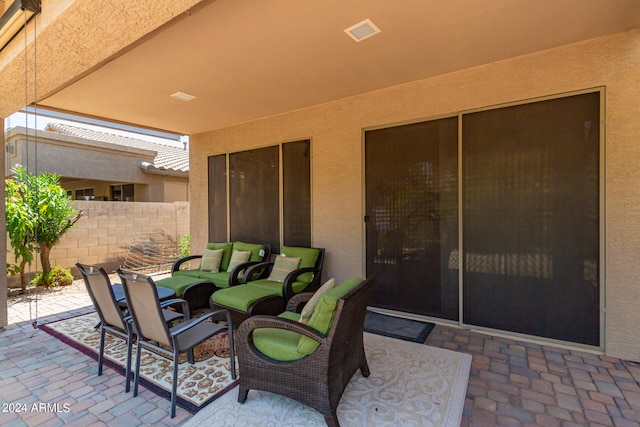 view of patio with an outdoor hangout area