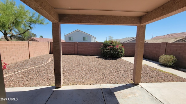 view of patio with a fenced backyard