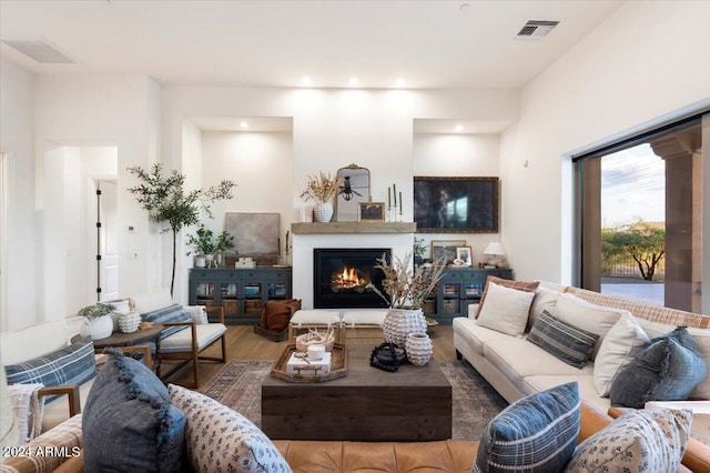 living room featuring hardwood / wood-style floors