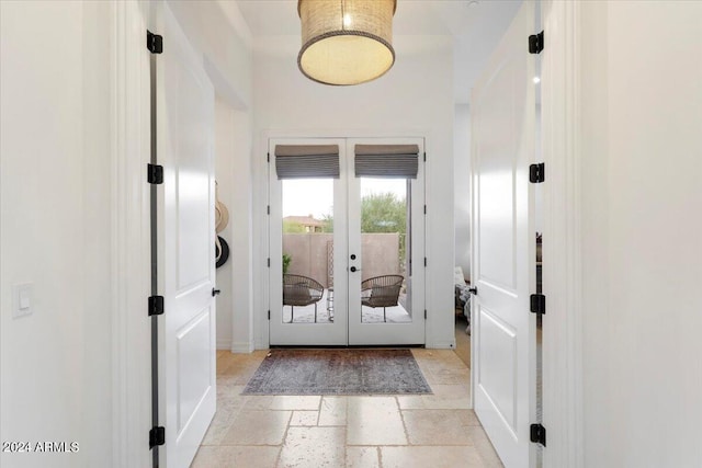 doorway to outside featuring french doors