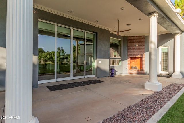 view of patio featuring a porch