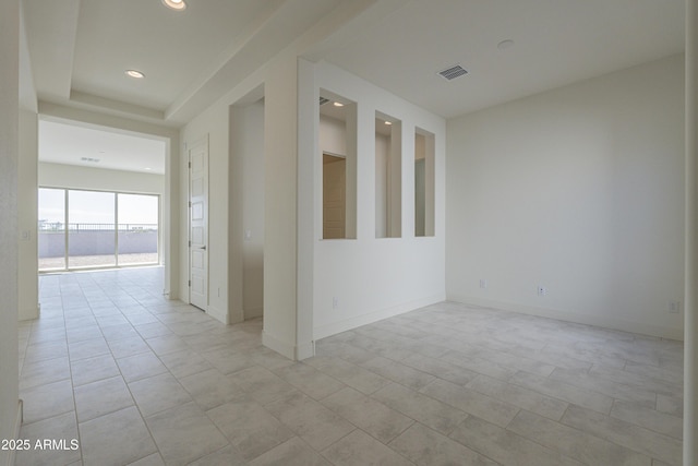 16367 W Desert Mirage Dr, Surprise, AZ 85388 - unfurnished room with recessed lighting, visible vents, baseboards, and light tile patterned floors