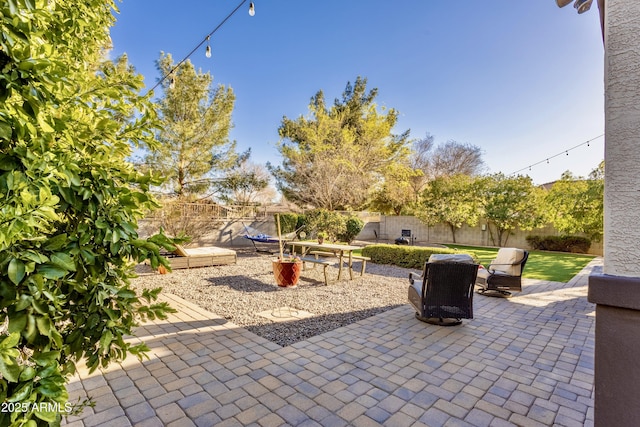 view of patio / terrace featuring a fenced backyard