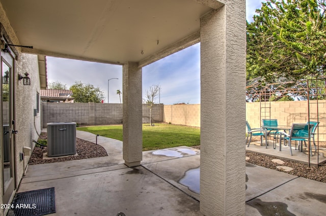 view of patio with central air condition unit