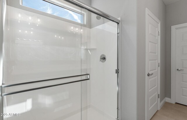 2851 N Coronado Dr, Florence, AZ 85132 - bathroom with a shower stall and tile patterned flooring