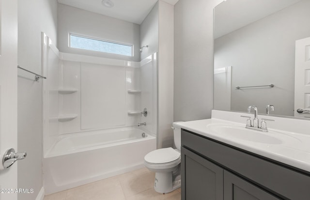 2851 N Coronado Dr, Florence, AZ 85132 - bathroom featuring toilet, bathtub / shower combination, vanity, and tile patterned floors