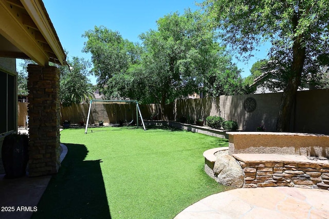 view of yard with a playground