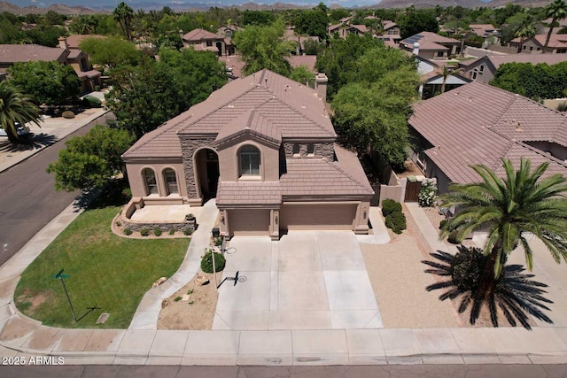 aerial perspective of suburban area