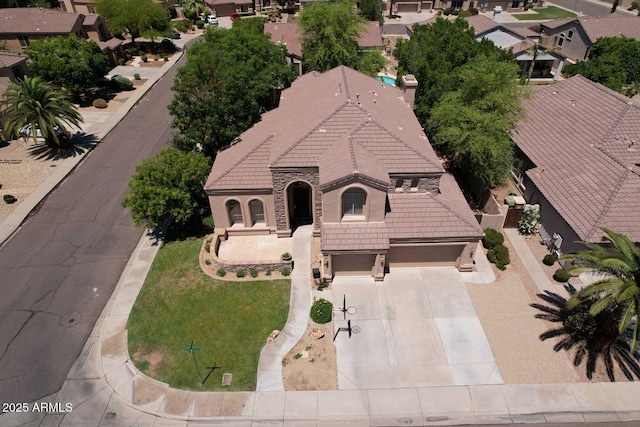 aerial perspective of suburban area