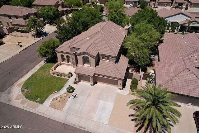 aerial perspective of suburban area