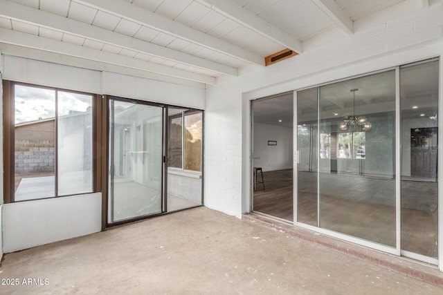 interior space with a patio area