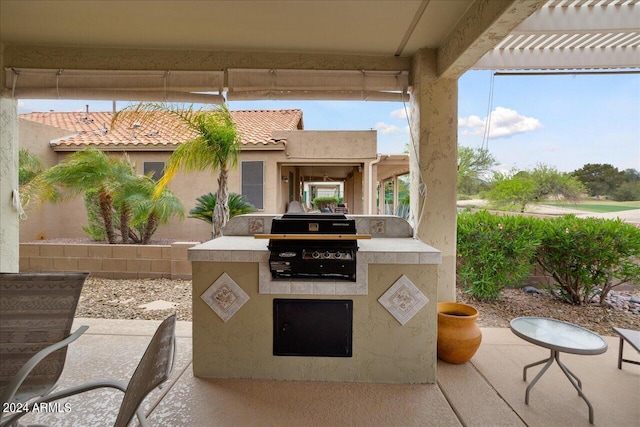 view of patio / terrace featuring grilling area and exterior kitchen