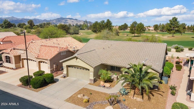 aerial view featuring a mountain view