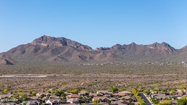 property view of mountains with a residential view