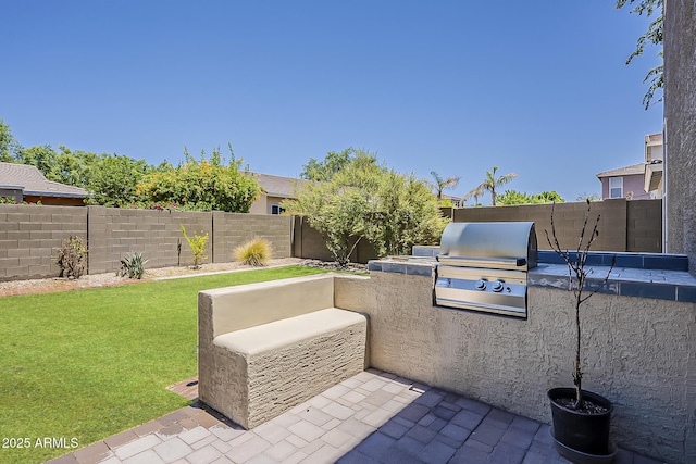 3062 E Cullumber St, Gilbert, AZ 85234 - fenced backyard featuring area for grilling and a patio