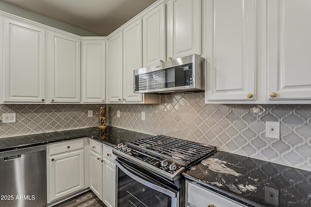 3062 E Cullumber St, Gilbert, AZ 85234 - kitchen with stainless steel appliances, white cabinets, and decorative backsplash