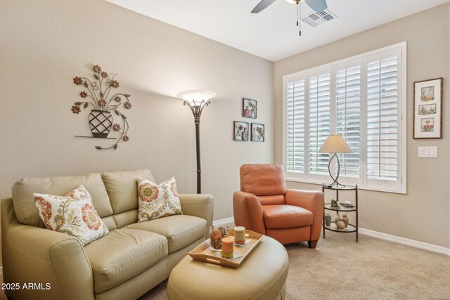 33305 N 26th Ave, Phoenix, AZ 85085 - living room with ceiling fan, plenty of natural light, and light carpet