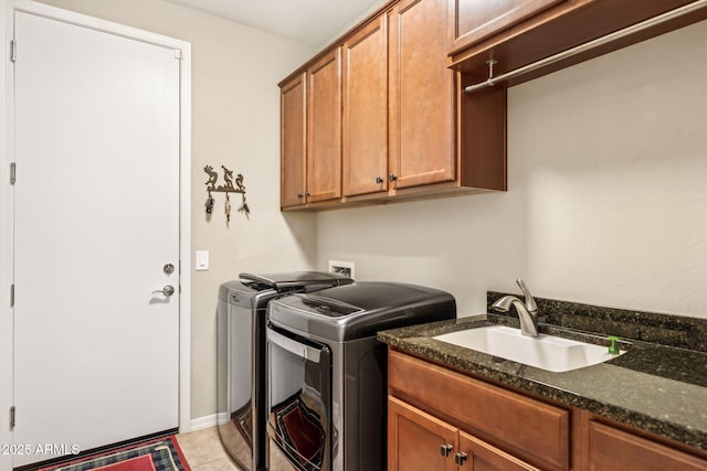 33305 N 26th Ave, Phoenix, AZ 85085 - washroom with cabinet space, washing machine and dryer, and light tile patterned floors
