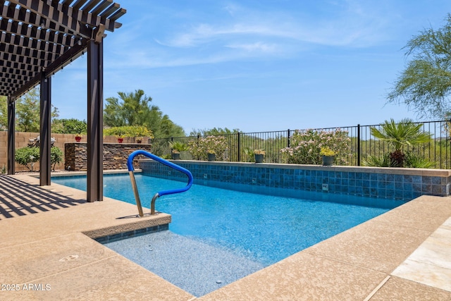 33305 N 26th Ave, Phoenix, AZ 85085 - view of swimming pool featuring a pergola, a fenced backyard, and a patio area
