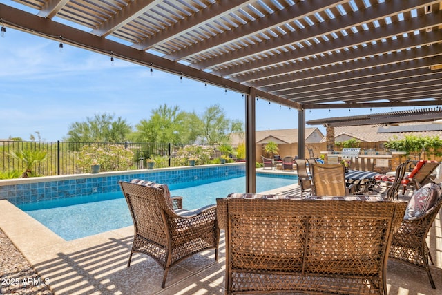 33305 N 26th Ave, Phoenix, AZ 85085 - view of pool featuring a pergola, outdoor dining space, and a patio