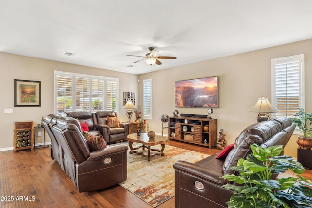 33305 N 26th Ave, Phoenix, AZ 85085 - living room with wood finished floors and a ceiling fan