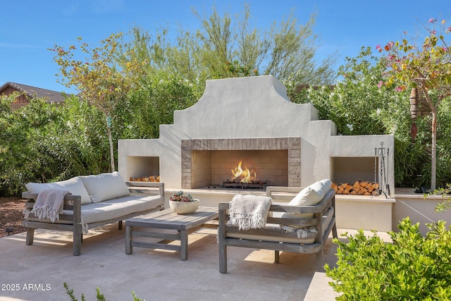 20510 W White Rock Rd, Buckeye, AZ 85396 - view of patio featuring an outdoor living space with a fireplace