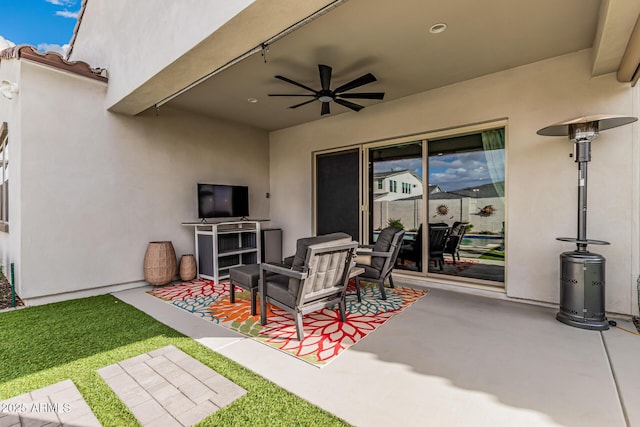 view of patio / terrace with ceiling fan