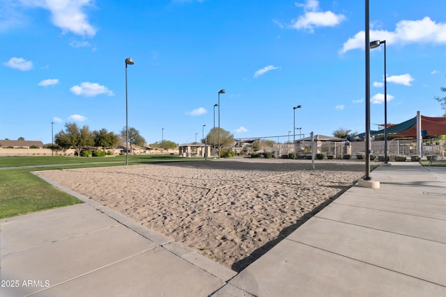 view of community featuring volleyball court