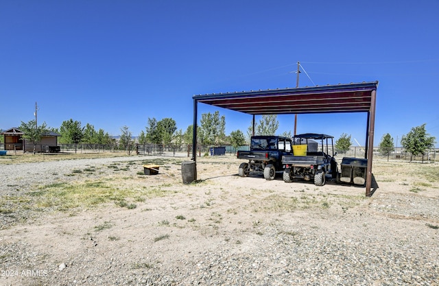 view of parking featuring a carport