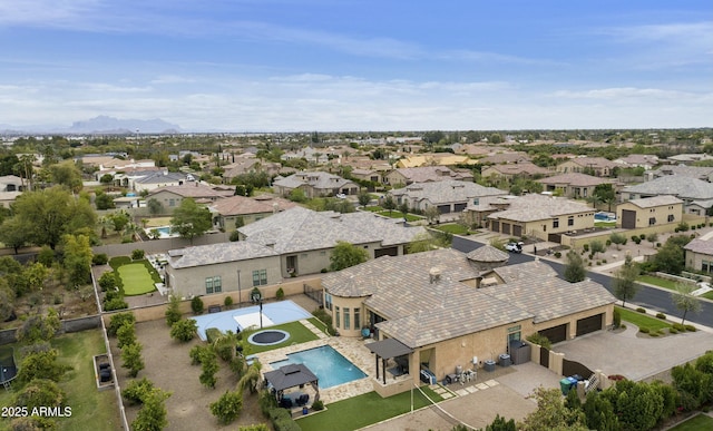 drone / aerial view with a residential view