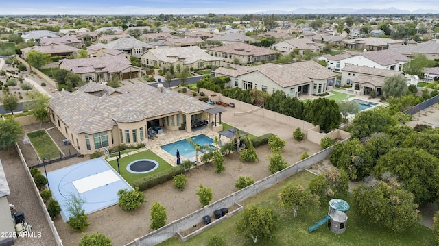 drone / aerial view featuring a residential view