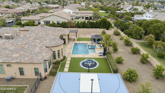 drone / aerial view featuring a residential view