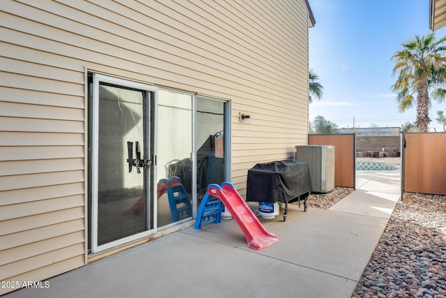 view of patio with fence