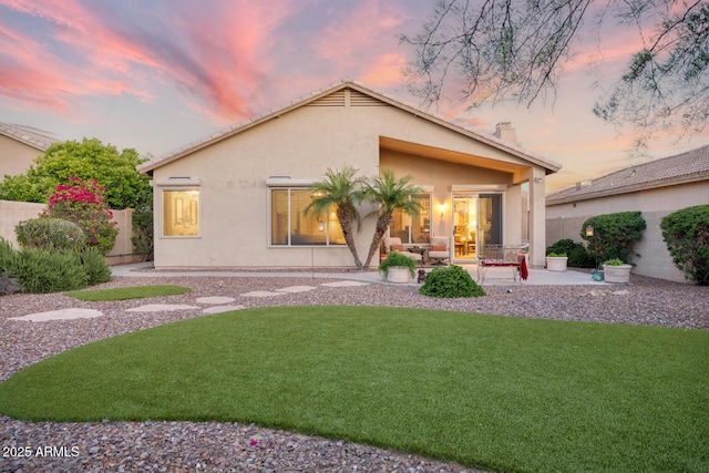 4462 E Dale Ln, Cave Creek, AZ 85331 - back of house featuring stucco siding, a patio, and a chimney