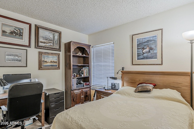 bedroom with a textured ceiling