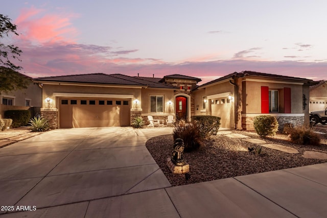 view of front facade with a garage