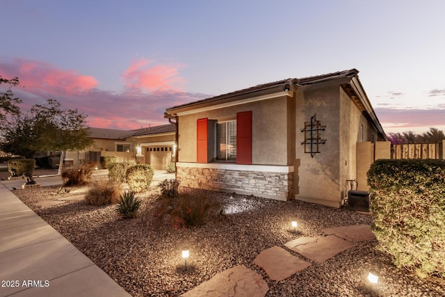 view of front of house with a garage