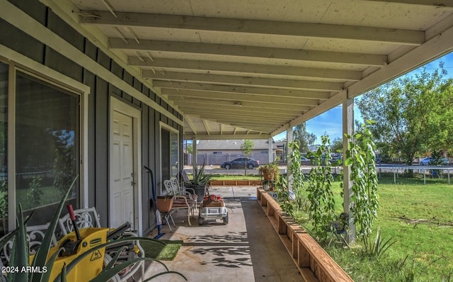 view of patio with a trampoline