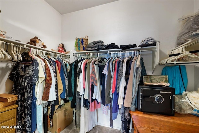 spacious closet with carpet flooring