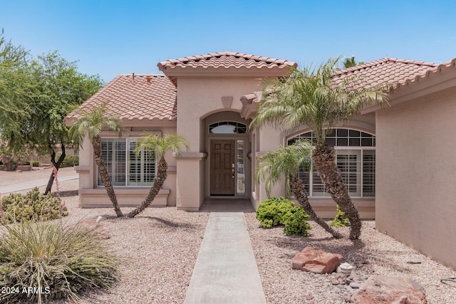 3582 N 160th Ave, Goodyear, AZ 85395 - property entrance with a tile roof and stucco siding