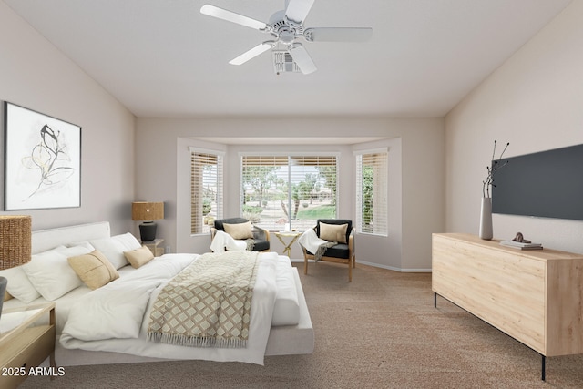 3582 N 160th Ave, Goodyear, AZ 85395 - bedroom with light colored carpet, a ceiling fan, and baseboards