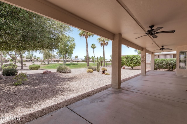 view of patio / terrace with ceiling fan