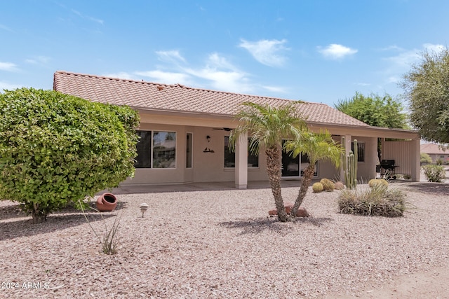 back of property with a patio area