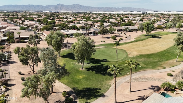 birds eye view of property featuring a mountain view