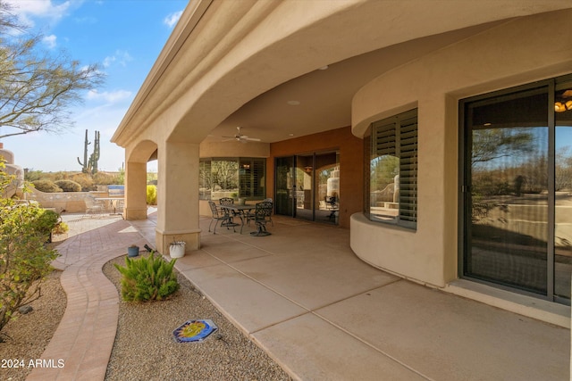 view of patio / terrace with ceiling fan