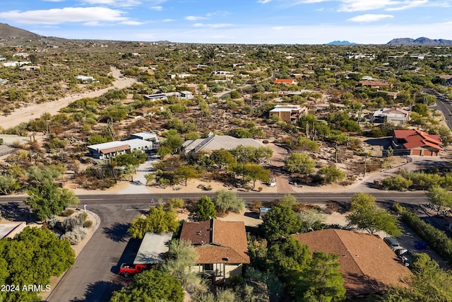 aerial view with a mountain view