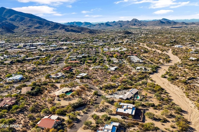 aerial view with a mountain view